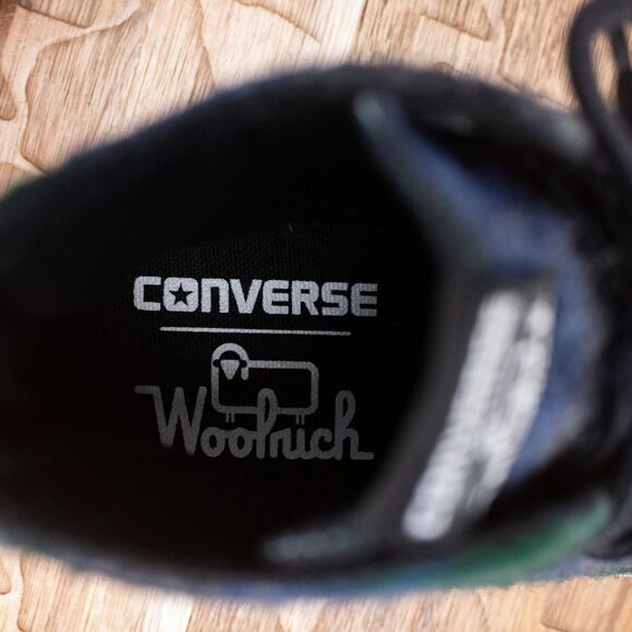 Converse x Woolrich Chuck Taylor All Star Plaid Blue Green 153835C Women's Sz 5 - Picture 8 of 9